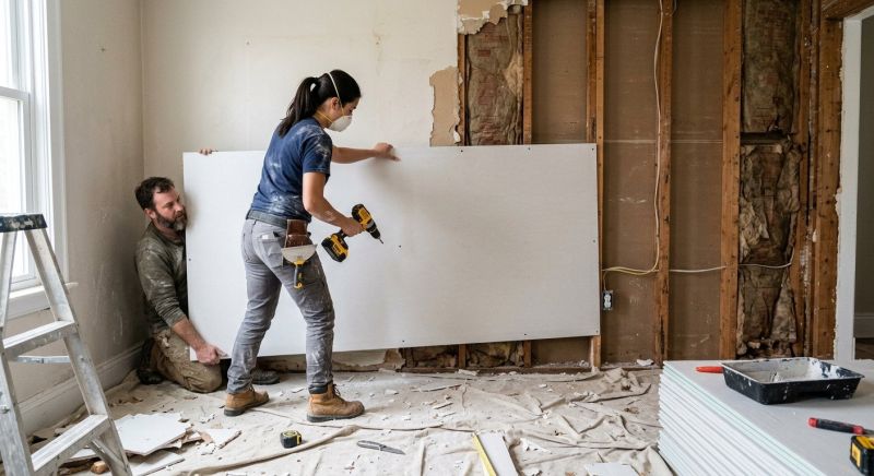 Garage Drywall Replacement in Denver County, CO